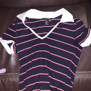 Striped forever 21 collared shirt